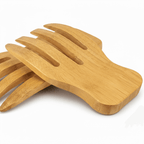 Hadi Craft USA 6 1/2" Bamboo Salad Hands Set with Custom Personalized Engraving, handmade wooden salad utensils