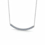 Moissanite bar Pendant Necklace, Stone Diamond Simple Balance