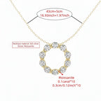 Silver moissanite choker necklace Silver Necklace with Circular