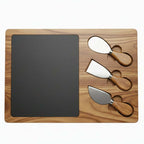 Engraved Deer Charcuterie Board with Slate – Acacia Wood Cheese Board with Knives | Rustic Serving Board (Multiple Styles)