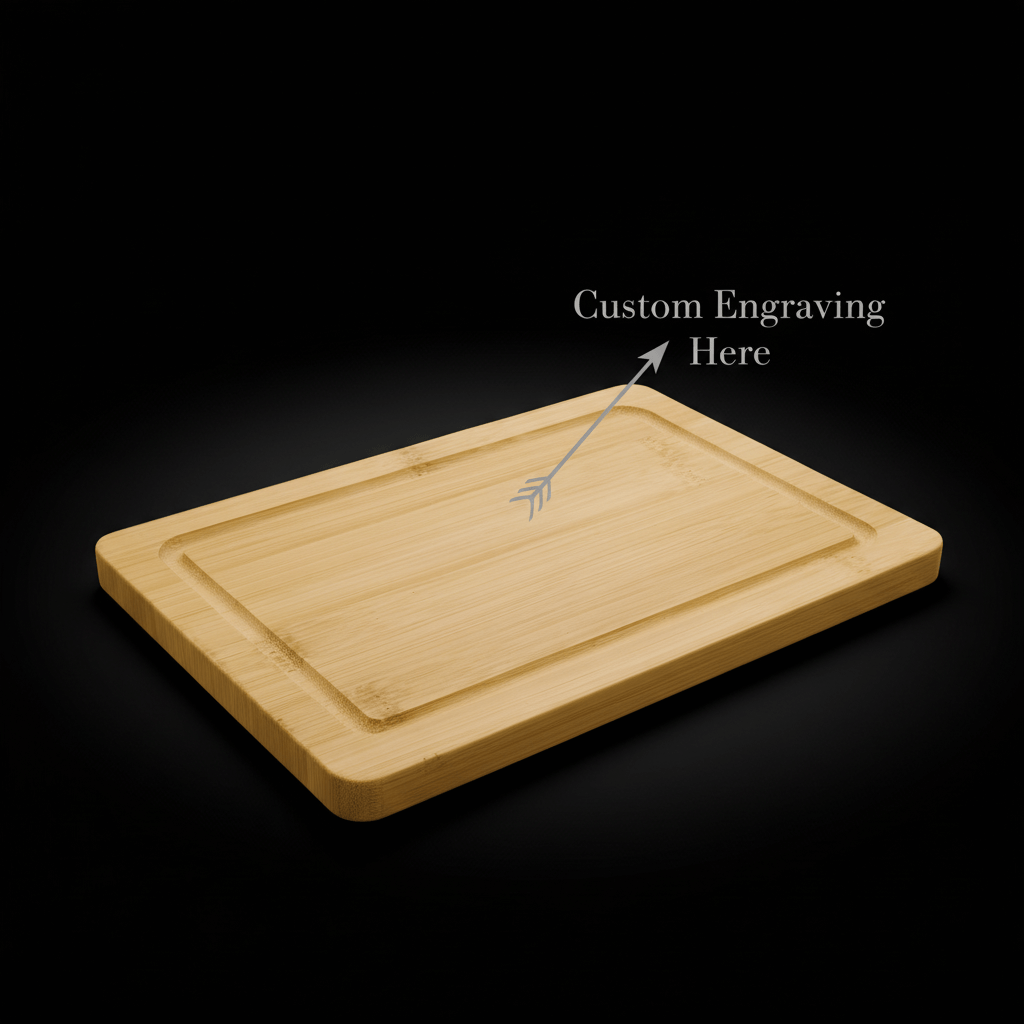 Compact and practical, this 9" x 6" bamboo wood cutting board