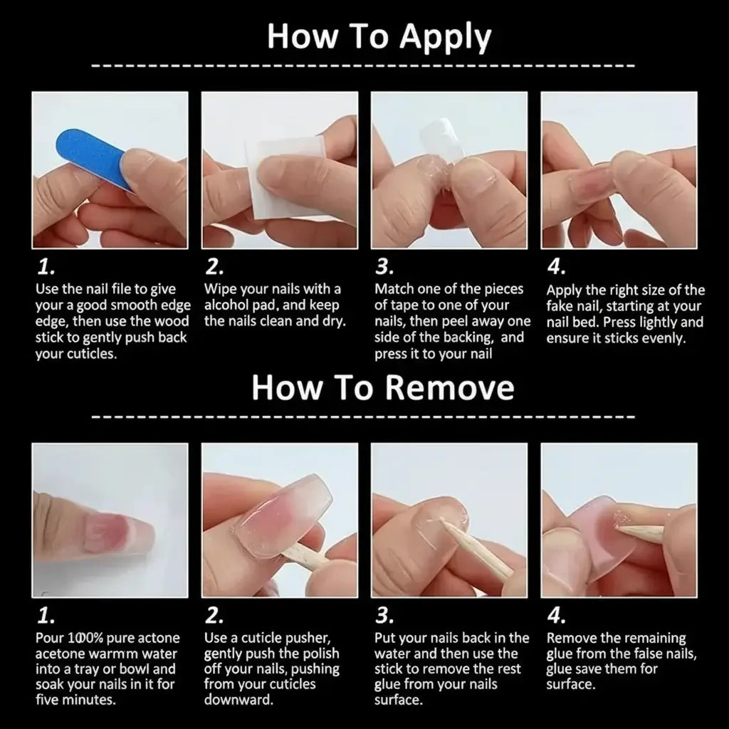 Metallic silver press on nails Handmade Fake Nails 10 Pieces set