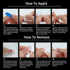 Metallic silver press on nails Handmade Fake Nails 10 Pieces set