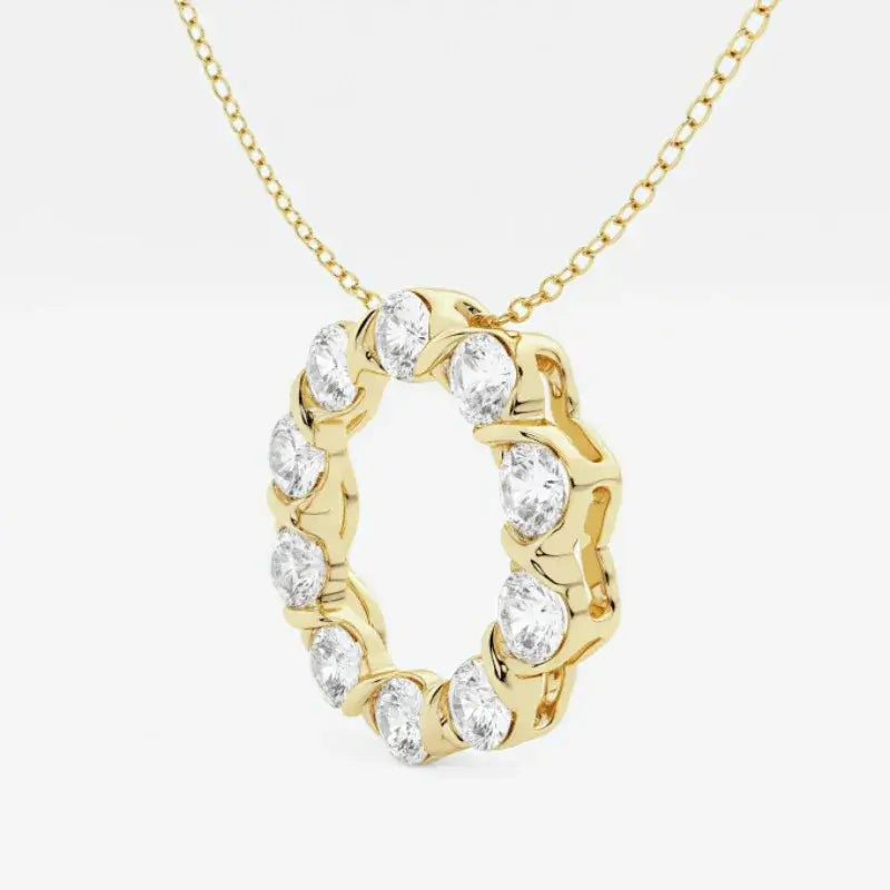 Silver moissanite choker necklace Silver Necklace with Circular