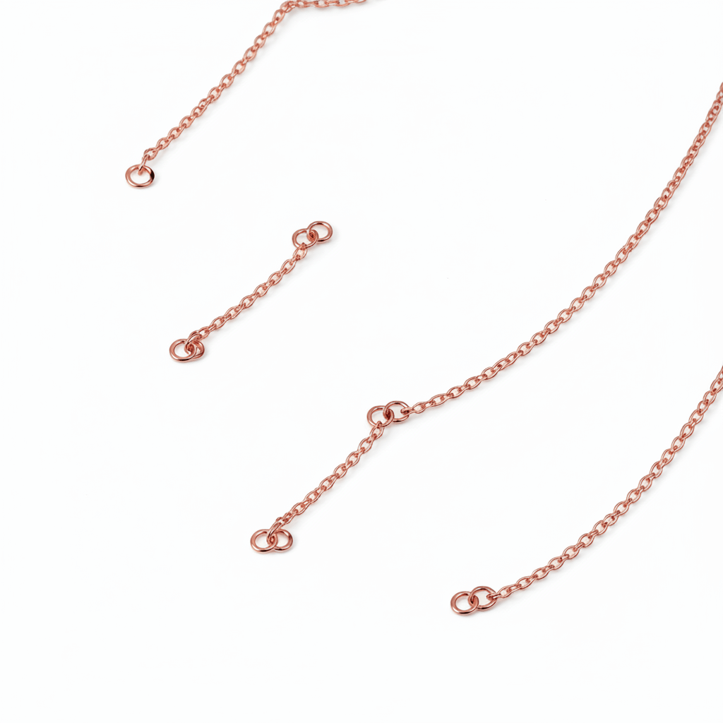 custom three name necklace Personalized Gold Charm Necklace rose gold extender chains by Hadi Craft USA, personalized necklace hardware