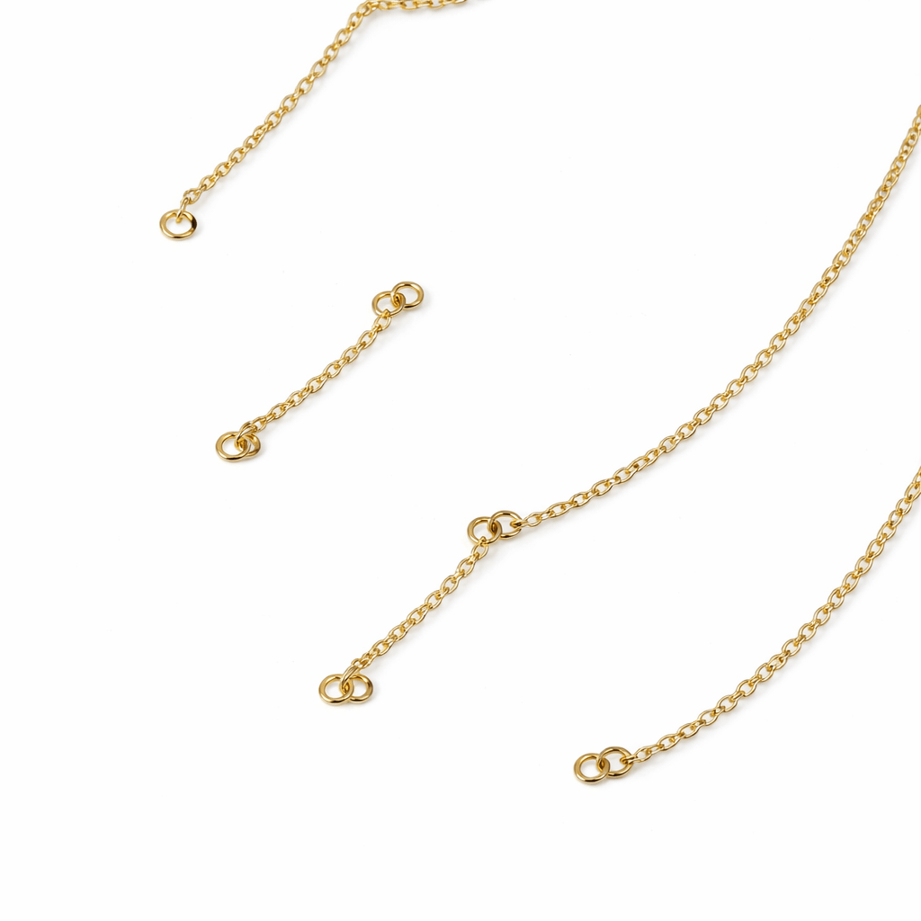 custom three name necklace Personalized Gold Charm Necklace chains in 316 stainless steel by Hadi Craft USA, adjustable gold necklace, personalized jewelry