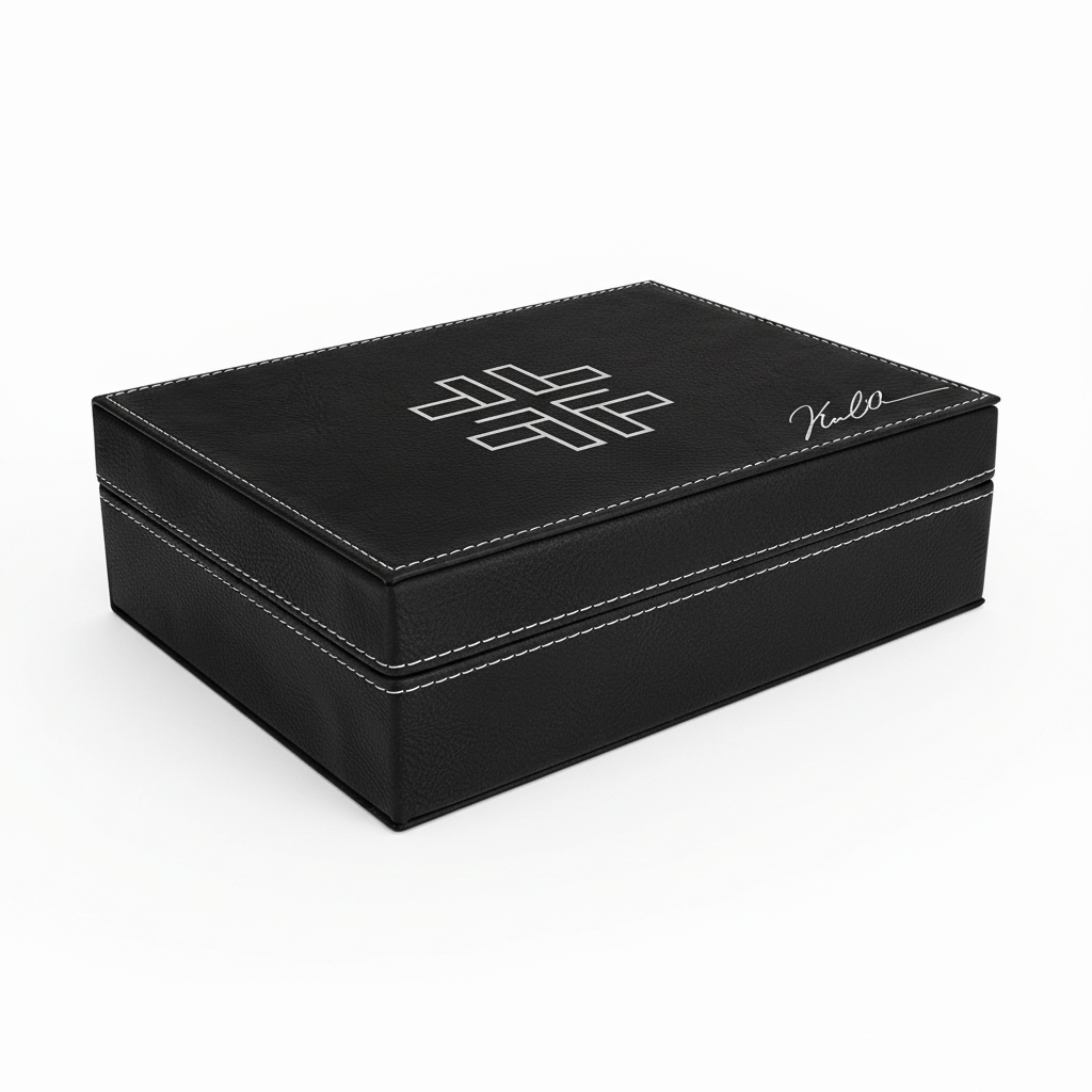 Hadi Craft USA Laserable Leatherette Premium Gift Box – Personalized (Two Size Options), black engraved leatherette box, handmade jewelry storage
