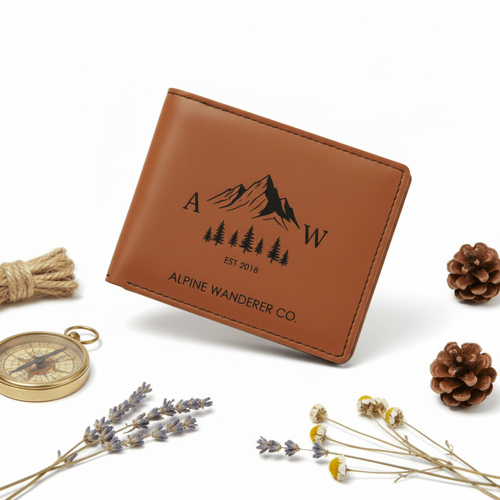 Hadi Craft USA Leather Bifold Wallet with Personalized Engraving – Rich Textured Finish, Water Resists, engraved leather wallet, personalized, handmade