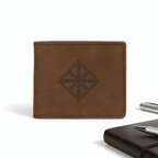 Hadi Craft USA Leather Bifold Wallet with Personalized Engraving – Rich Textured Finish, Water Resists, engraved leather wallet, handmade wallet, personalized