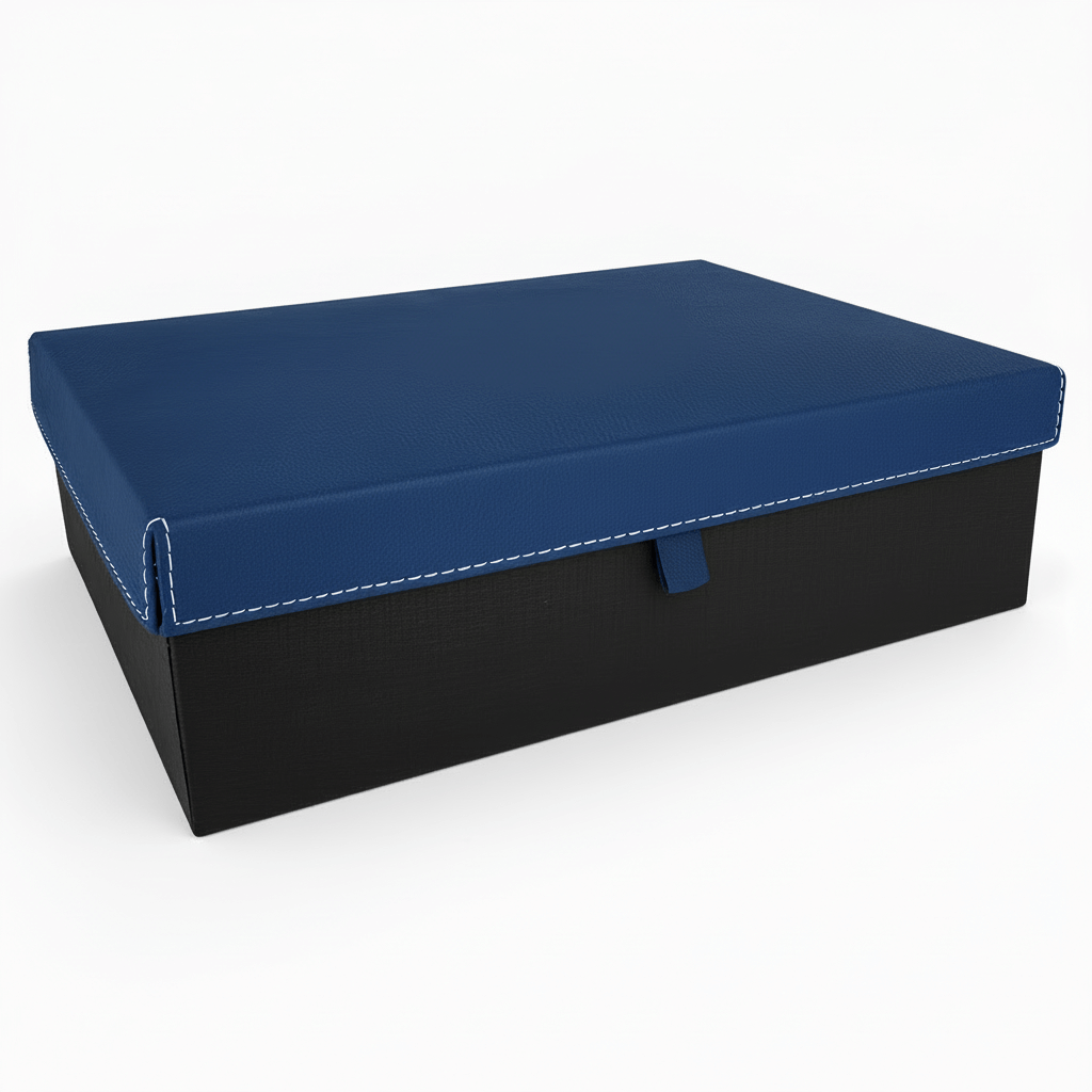 Hadi Craft USA Laserable Leatherette Lid Elevate your gift presentation navy blue leatherette box, personalized engraving, handmade