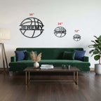 Custom Metal Basketball Wall Art | Personalized Sports Name Sign by Hadi Craft USA, black metal wall sign, personalized sports decor