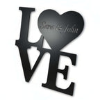 Hadi Craft USA Custom Metal Love Wall Art | Personalized Metal Love Sign | 12–46" | 14 Color Options, black metal wall sign, handmade