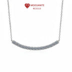 Moissanite bar Pendant Necklace, Stone Diamond Simple Balance