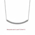 Moissanite bar Pendant Necklace, Stone Diamond Simple Balance