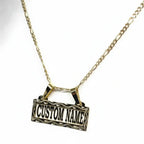 Alt Tag: Hadi Craft USA Custom Name Necklace for Women – 18K Gold Plated Stainless Steel Personalized Jewelry, nameplate necklace, Figaro chain