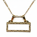 Hadi Craft USA Custom Name Necklace for Women – 18K Gold Plated Stainless Steel Personalized Jewelry, rectangle pendant necklace, engraved jewelry