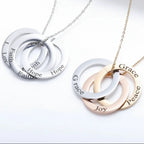 Hadi Craft USA Personalized family linked circle bracelet For Women Family Gift, stainless steel engraved eternity circles bracelet jewelry