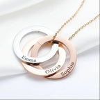 Hadi Craft USA Personalized family linked circle bracelet For Women Family Gift, engraved metal bracelet, personalized jewelry