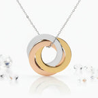 Personalized family linked circle bracelet For Women Family Gift tri color eternity necklace by Hadi Craft USA, personalized jewelry