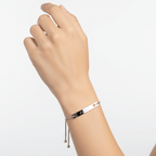 Hadi Craft USA Personalized Heart Bar Bracelet Adjustable Engraved Gold or Rose Gold, stainless bracelet, minimalist engraved jewelry