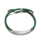 Hadi Craft USA Personalized engraved bracelet for men and women Stainless Steel green rope bracelet, engraved jewelry