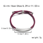 Hadi Craft USA Personalized engraved bracelet for men and women Stainless Steel, red rope bracelet, adjustable engraved jewelry