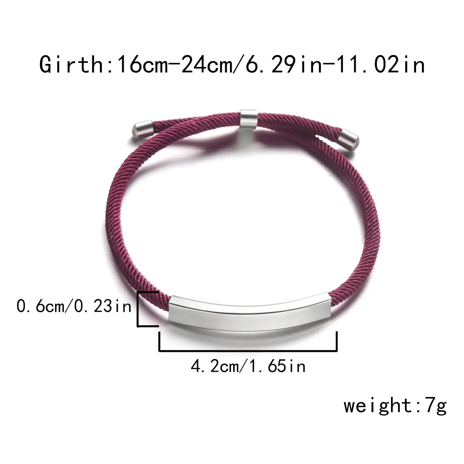 Hadi Craft USA Personalized engraved bracelet for men and women Stainless Steel, red rope bracelet, adjustable engraved jewelry