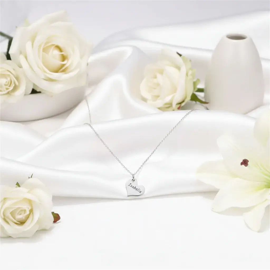 Custom engraved mother daughter keychain and necklace set heart pendant by Hadi Craft USA, personalized necklace, engraved jewelry