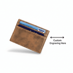 4" x 2 3/4" Rustic Gold Laserable Leatherette Wallet Clip with Personalized Engraving by Hadi Craft USA, leather wallet, personalized, engraved