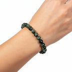 Angel Energy – Rare Seraphinite Bracelet of Transformation by Hadi Craft USA, green beaded gemstone bracelet, handmade jewelry