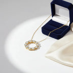 Silver moissanite choker necklace Silver Necklace with Circular