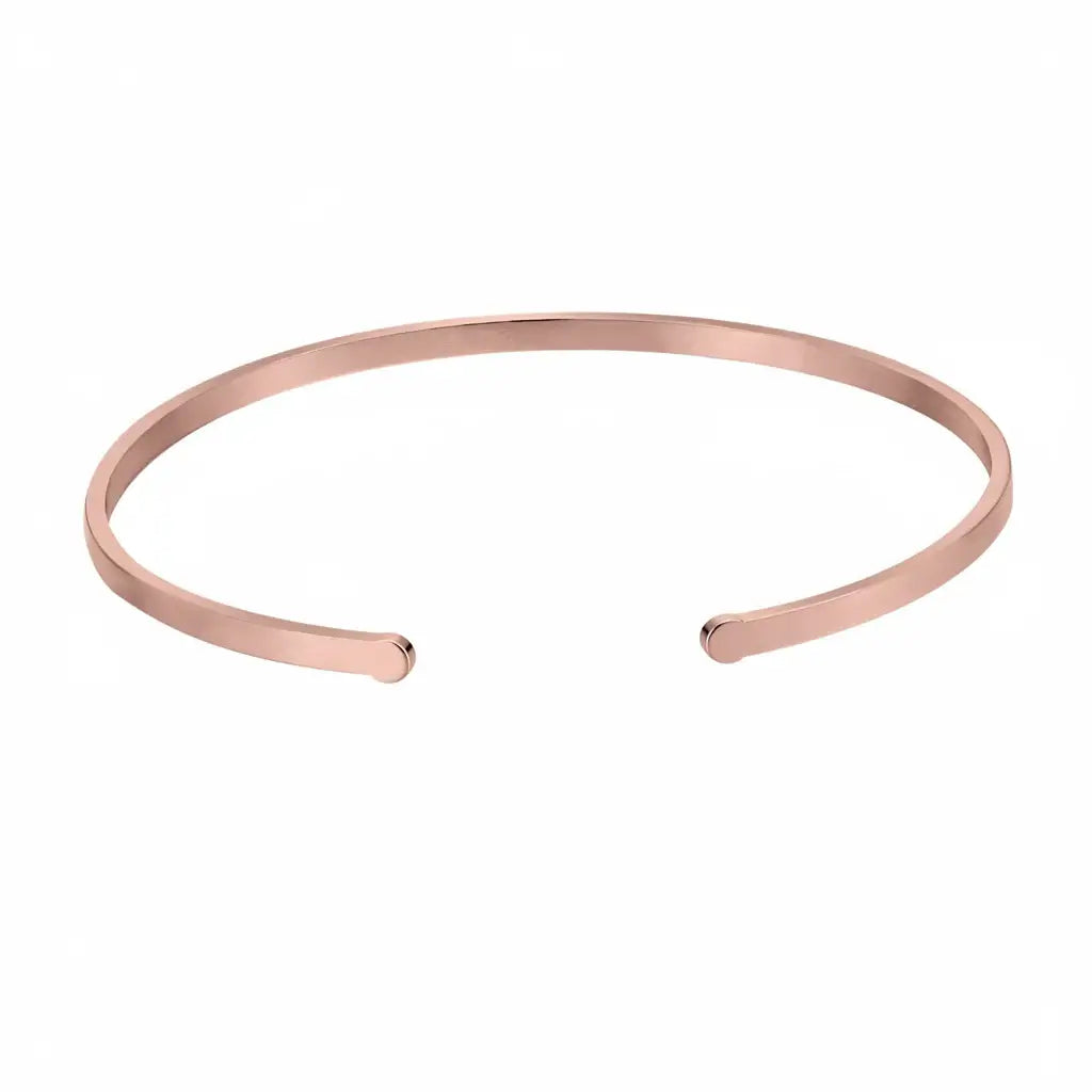 Alt Tag: Hadi Craft USA Custom Iced Initials Bracelet Personalized Bracelet Stainless Steel rose gold open cuff bracelet, personalized jewelry