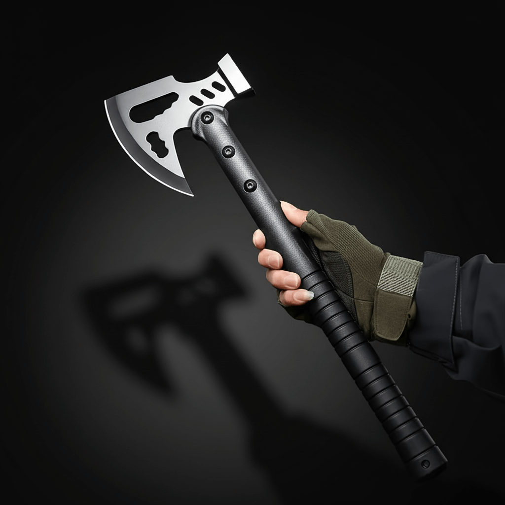 Stainless Steel Multi-Functional Survival Axe & Hammer | Outdoor Camping, Rock Climbing & Adventure Tool