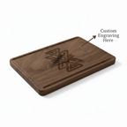 Hadi Craft USA 9" x 6" Walnut Cutting Board with Drip Ring & Custom Personalized Engraving, engraved wooden cutting board, personalized handmade board