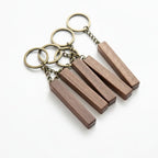 Hadi Craft USA Walnut keychain blanks for laser engraving Blanks with Leather Strap, unfinished handmade DIY keychain set, personalized engraved