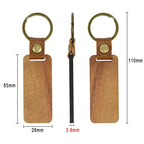 Hadi Craft USA Custom engraved Wooden Keychain, New Wooden Keychain With Engraved PU leather wooden rectangle keychain, personalized engraved handmade