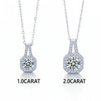 Moissanite diamond pendant necklace Rhodium Plated 925 Silver