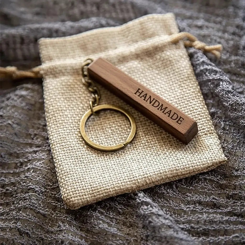 Hadi Craft USA Walnut keychain blanks for laser engraving Blanks with Leather Strap, handmade wooden keychain, personalized engraved DIY