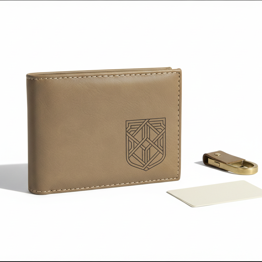Laserable Leatherette Bi-Fold Wallet with Flip ID Display – Personalized Engraving