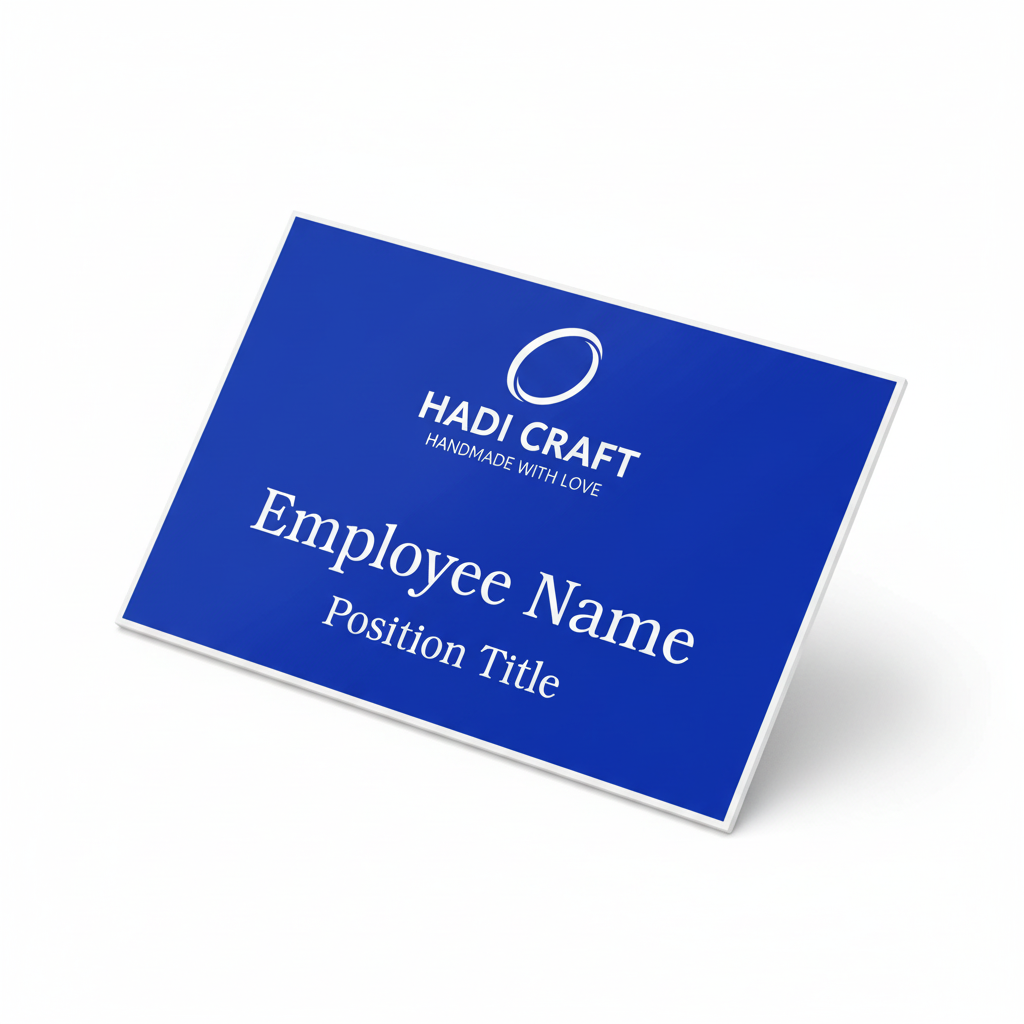 Custom 3x2 Name Tag with Pin or Magnet Backing – Laser Engraved Personalized Badge (Multiple Colors)
