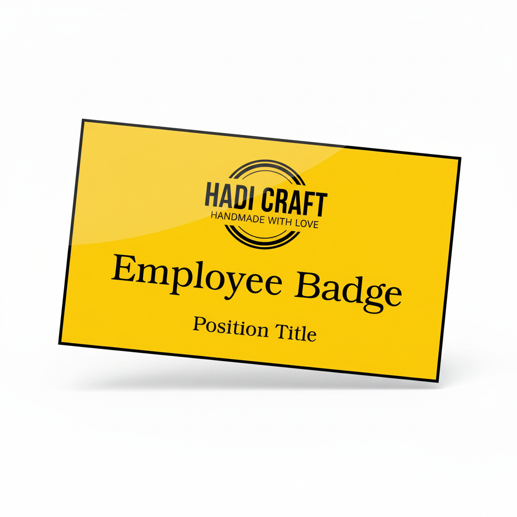 Custom 3x2 Name Tag with Pin or Magnet Backing – Laser Engraved Personalized Badge (Multiple Colors)