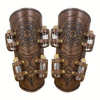 Medieval Alchemy Bracers with 8 Cork Bottles | Faux Leather Arm Guards