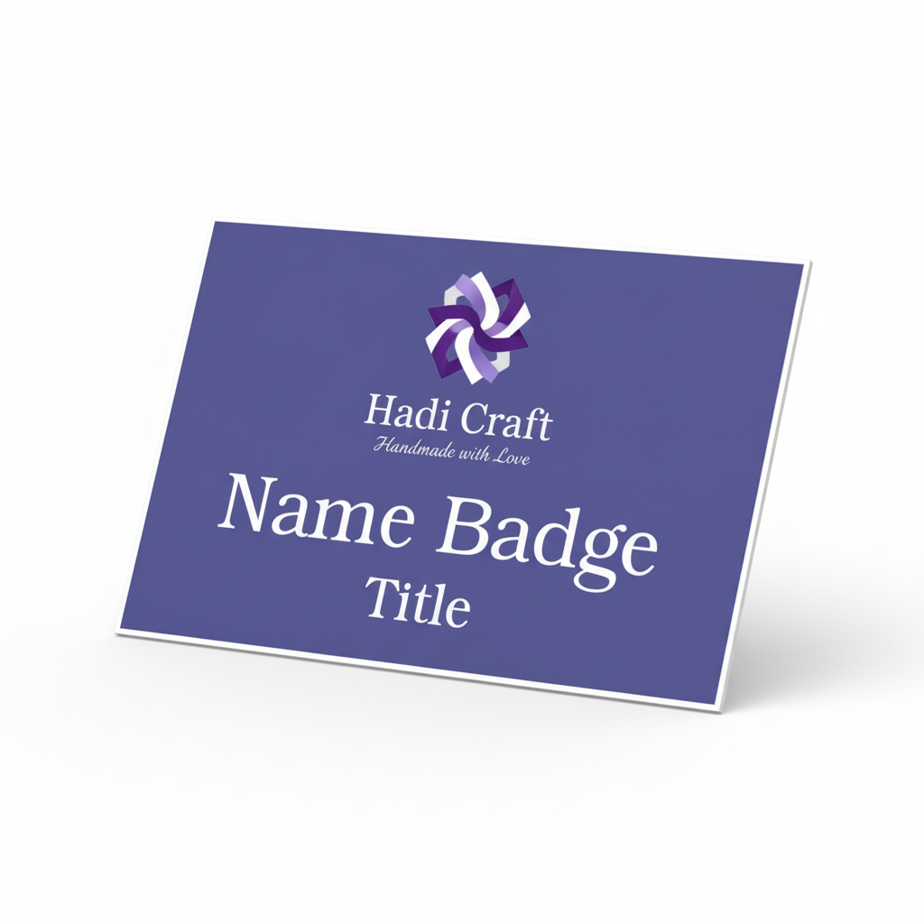 Custom 3x2 Name Tag with Pin or Magnet Backing – Laser Engraved Personalized Badge (Multiple Colors)