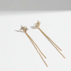 korean tassel drop earrings Long Tassel Drop Earrings Elegant jewelry - Hadi Craft