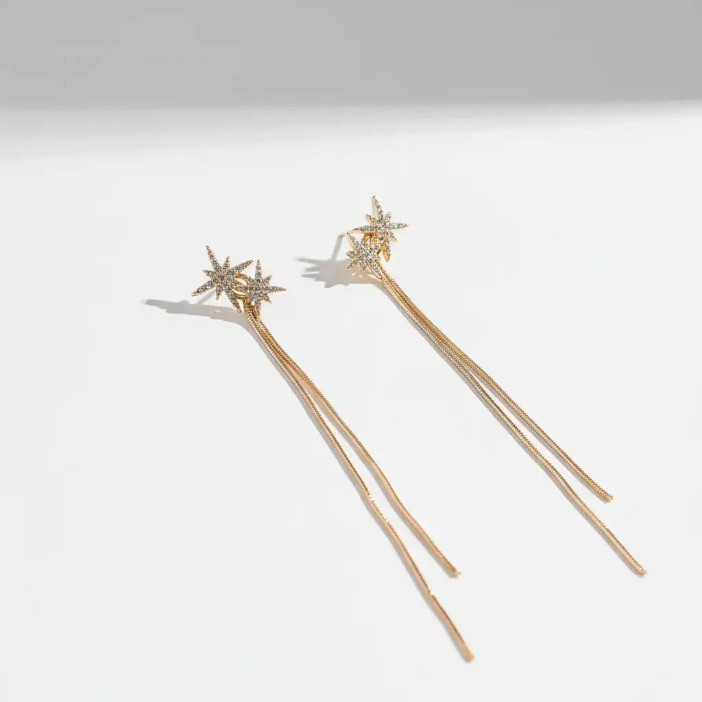 korean tassel drop earrings Long Tassel Drop Earrings Elegant jewelry - Hadi Craft