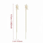 korean tassel drop earrings Long Tassel Drop Earrings Elegant jewelry - Hadi Craft