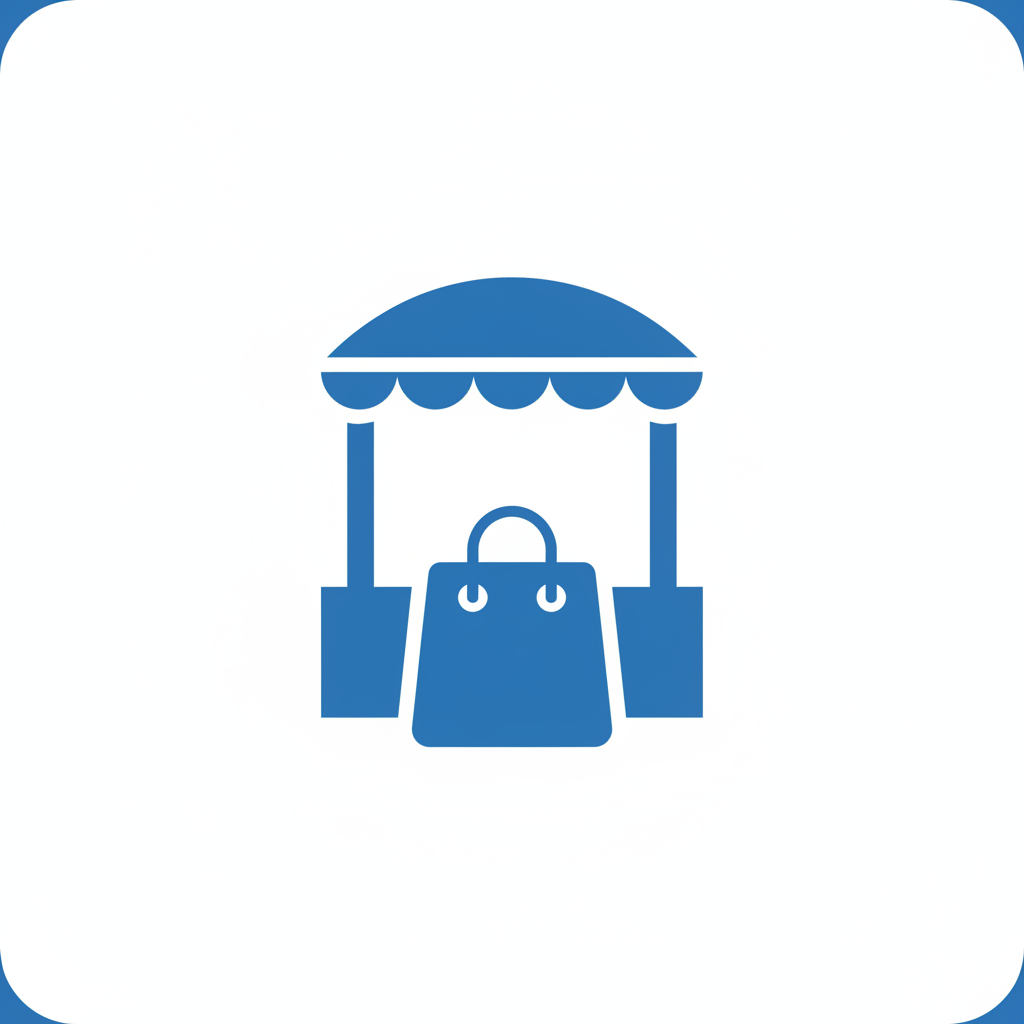 Marketplace icon color  blue (#3b82f6) - white background 
