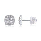 Mini Moissanite Stud Earrings – S925 Sterling Silver Platinum-Plated - Hadi Craft
