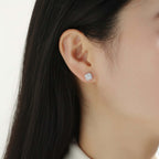 Mini Moissanite Stud Earrings – S925 Sterling Silver Platinum-Plated - Hadi Craft