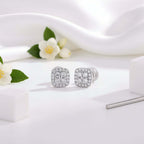 Mini Moissanite Stud Earrings – S925 Sterling Silver Platinum-Plated - Hadi Craft